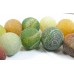 1 Strand Yellow and Green Dyed Agate 12mm Round Beads