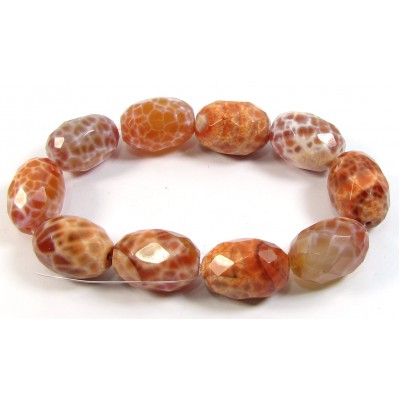 10 Fabulous 20mm Fire Agate Oval Nugget Beads