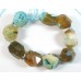 1 Strand Rough Facet Turquoise Dyed Agate Pebble Nugget Beads