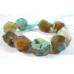 1 Strand Rough Facet Turquoise Dyed Agate Pebble Nugget Beads