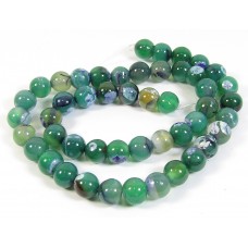 1 Strand Green and Purple Dyed Agate 8mm Round Beads