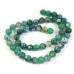 1 Strand Green and Purple Dyed Agate 8mm Round Beads