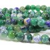 1 Strand Green and Purple Dyed Agate 8mm Round Beads