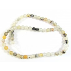 1 Strand Orange Mixed Agate 6mm Round Beads