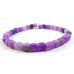1 Strand Frosted Dyed Purple Agate 6mm Cube Beads