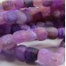 1 Strand Frosted Dyed Purple Agate 6mm Cube Beads