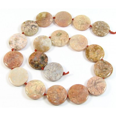 1 Strand Pink Agate Disc Beads