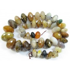 1 Strand Graduated Agate Faceted Rondelle Beads