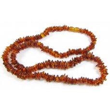 1 Dark Colour Baltic Amber Chip Small Nugget Bead Necklace