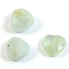 1 Aquamarine Faceted 8mm Heart Bead
