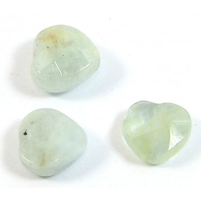 1 Aquamarine Faceted 8mm Heart Bead