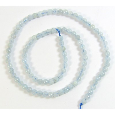 1 Strand Aquamarine 4mm Round Beads
