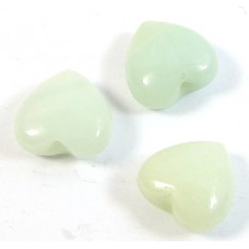 10 Amazonite 8mm Puffed Heart Beads