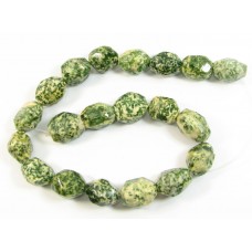 1 Strand Green/Lemon Tree Jasper Faceted Nugget Beads