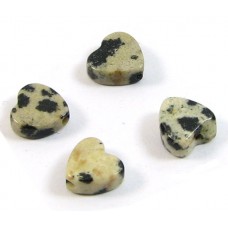 10 Dalmation Jasper 6mm Flat Hearts