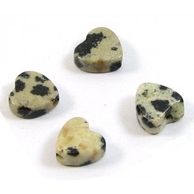 10 Dalmation Jasper 6mm Flat Hearts