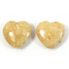 2 Dyed Peach Jasper 12mm Heart Beads