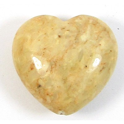 1 Dyed Peach Jasper 20mm Heart Bead