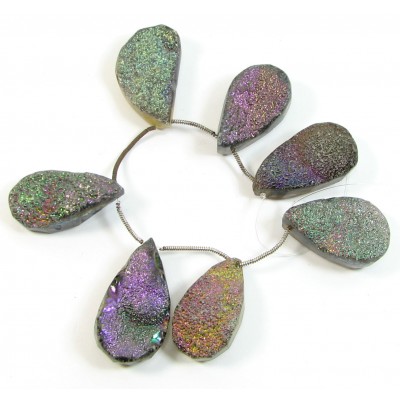 1 Short Strand Drusy Quartz Beads