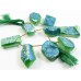 1 Short Strand Green Colour Druzy Quartz Beads