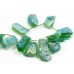 1 Short Strand Green Colour Druzy Quartz Beads