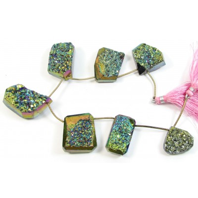 1 Strand Titanium Drusy Quartz Beads