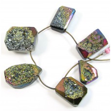 1 Strand Titanium Drusy Quartz Beads