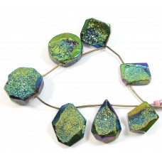 1 Strand Titanium Drusy Quartz Beads