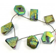 1 Strand Titanium Druzy Quartz Beads