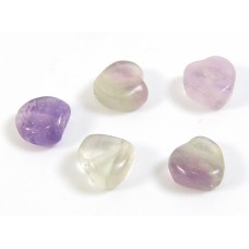 10 Fluorite 6mm Heart Beads
