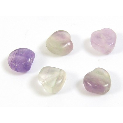 10 Fluorite 6mm Heart Beads