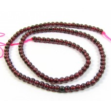 1 Strand 4mm Garnet Round Beads