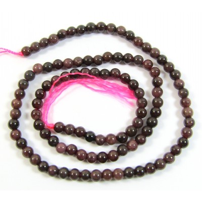1 Strand 4mm B Grade Garnet  Round Beads