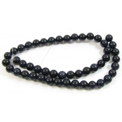 1 Strand Blue Goldstone 6mm Round Beads