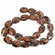 1 Strand Mixed Blue and Gold Goldstone Twist Oval Beads