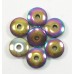 10 Multicolour Magnetic Hematite Disc Beads