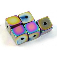 10 Multicolour Magnetic Hematite Cube Beads