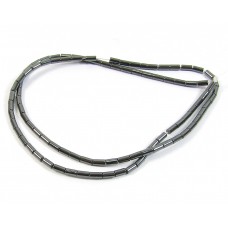 1 Strand Hematite 2x4mm Tube Beads