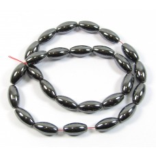 Strand Hematite 8mm Oval Beads