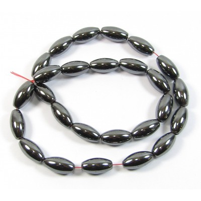 Strand Hematite 8mm Oval Beads