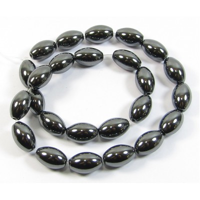1 Strand Hematite 10mm Oval Beads