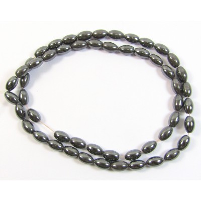 1 Strand Hematite 5x8mm Oval Beads