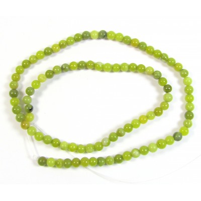 1 Strand Olive Jade 4mm Round Beads