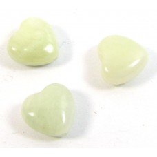 10 8mm Light Green Jade Hearts