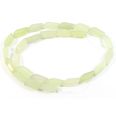 1 Strand Green Jade 16mm Narrow Wave Shaped Beads