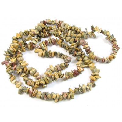 1 Strand Leopardskin Jasper Chip Beads