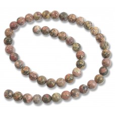 1 Strand 4mm Leopardskin Round Beads