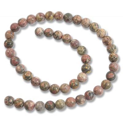 1 Strand 6mm Leopardskin Round Beads