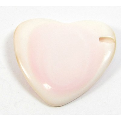 1  20mm Pink Shell Heart Bead