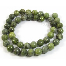 1 Strand Green Marble 10mm Round Beads